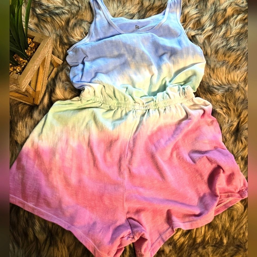 Girls SO Tye dye Romper sz L 10/12